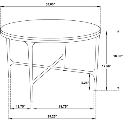  Coaster Furniture Hermas 710738-S2 2-piece Round Marble Coffee and End Table Set - White IMAGE 14