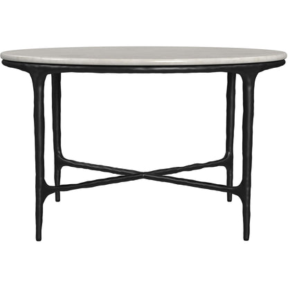  Coaster Furniture Hermas 710738-S2 2-piece Round Marble Coffee and End Table Set - White IMAGE 9
