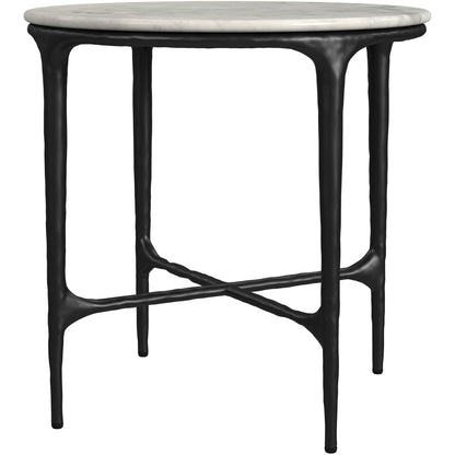 Coaster Furniture Hermas 710738-S3 3-piece Round Marble Coffee and End Table Set - White IMAGE 5