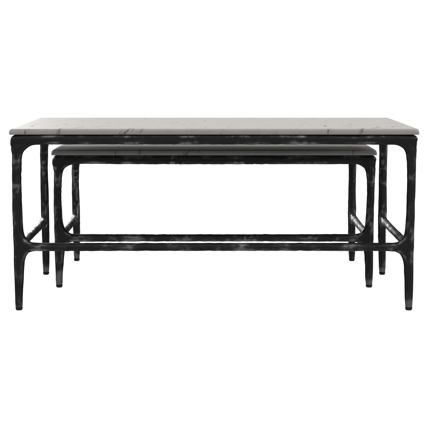  Coaster Furniture Ebby 710740 2-piece Genuine Marble Top Nesting Coffee Tables - White IMAGE 7