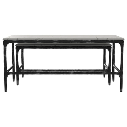  Coaster Furniture Ebby 710740 2-piece Genuine Marble Top Nesting Coffee Tables - White IMAGE 7