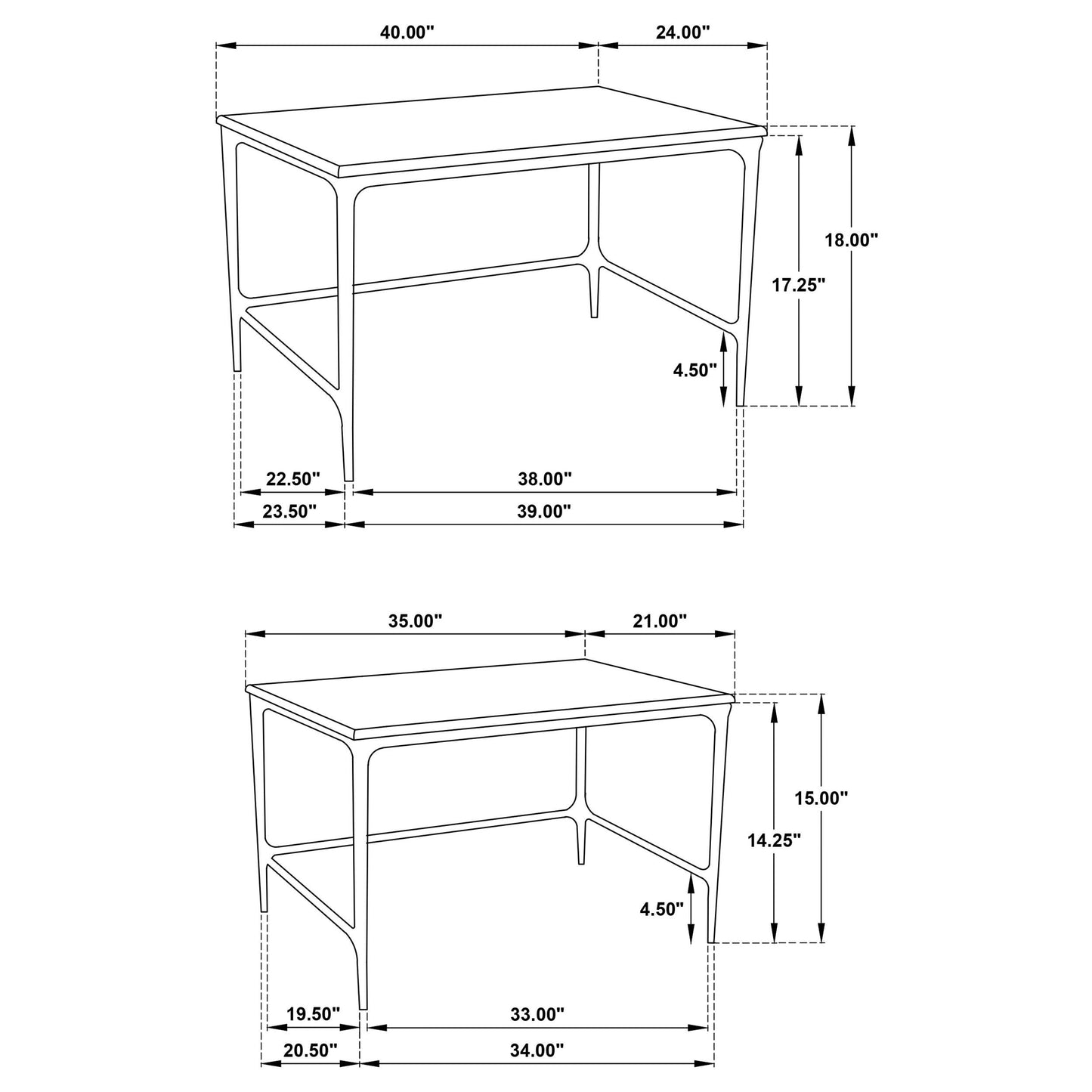  Coaster Furniture Ebby 710740 2-piece Genuine Marble Top Nesting Coffee Tables - White IMAGE 8