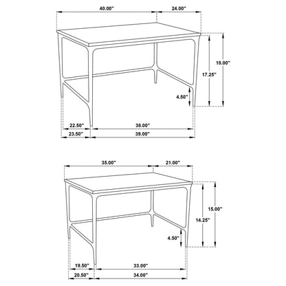  Coaster Furniture Ebby 710740 2-piece Genuine Marble Top Nesting Coffee Tables - White IMAGE 8