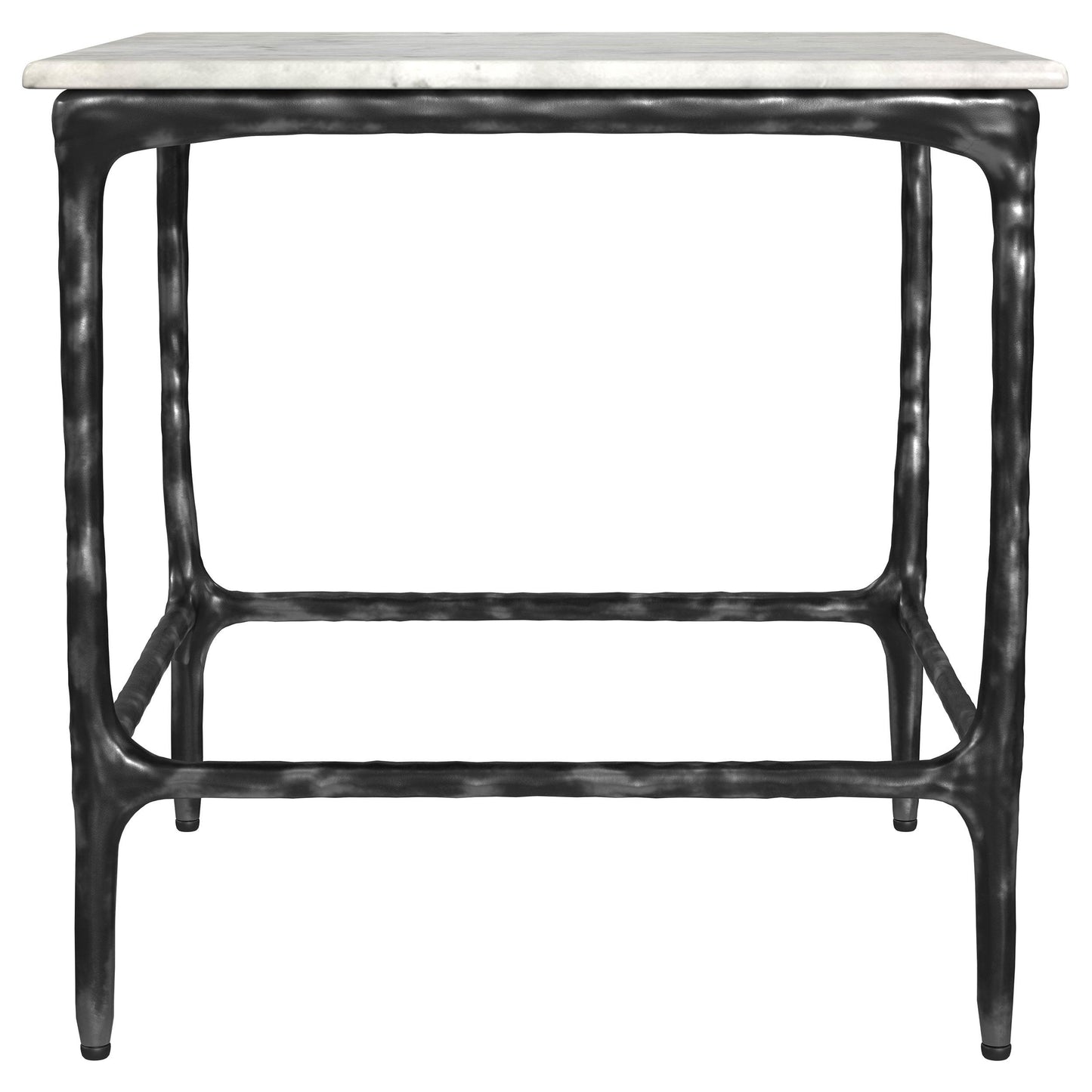  Coaster Furniture Ebby 710747 Square Genuine Marble Top Metal End Table - White IMAGE 3