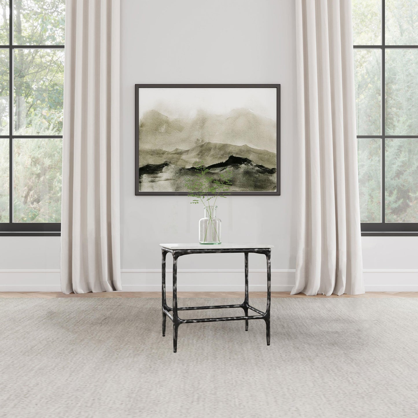  Coaster Furniture Ebby 710747 Square Genuine Marble Top Metal End Table - White IMAGE 6