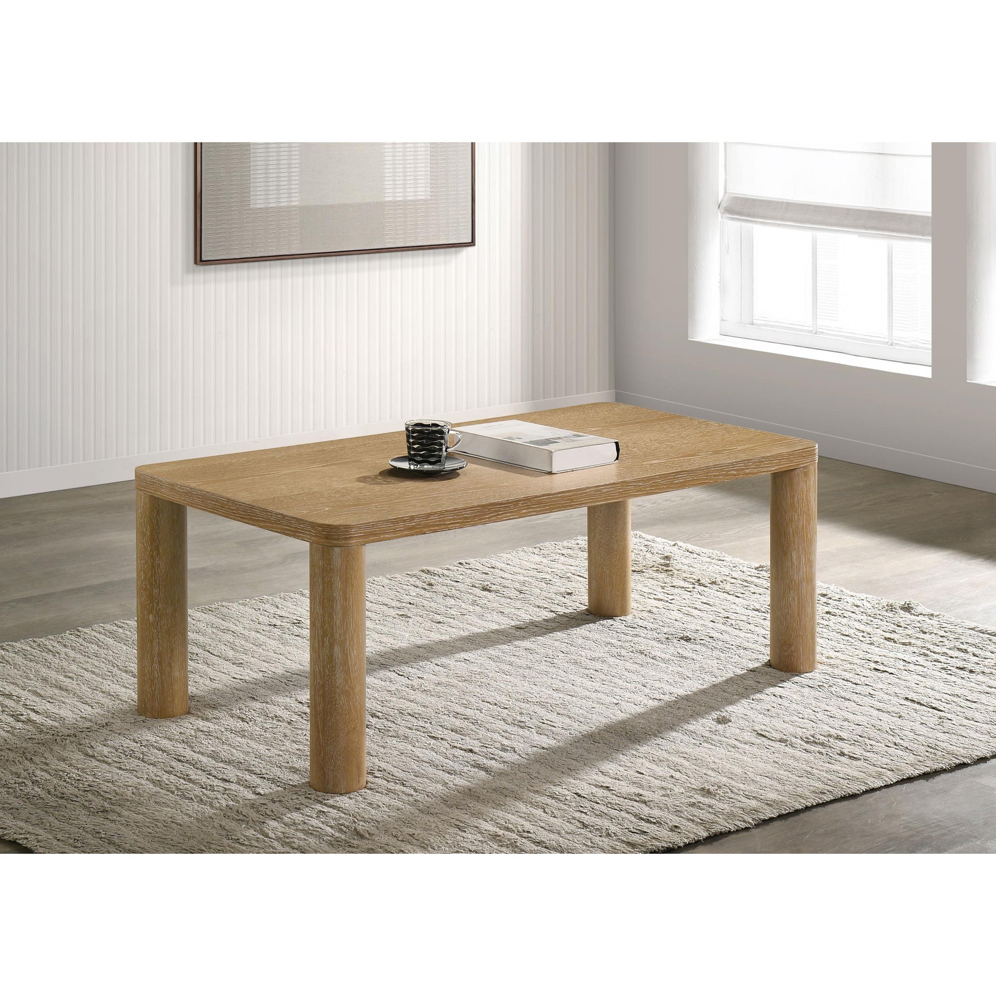  Coaster Furniture Castlewood 710868 Engineered Wood Coffee Table - Light Oak IMAGE 4
