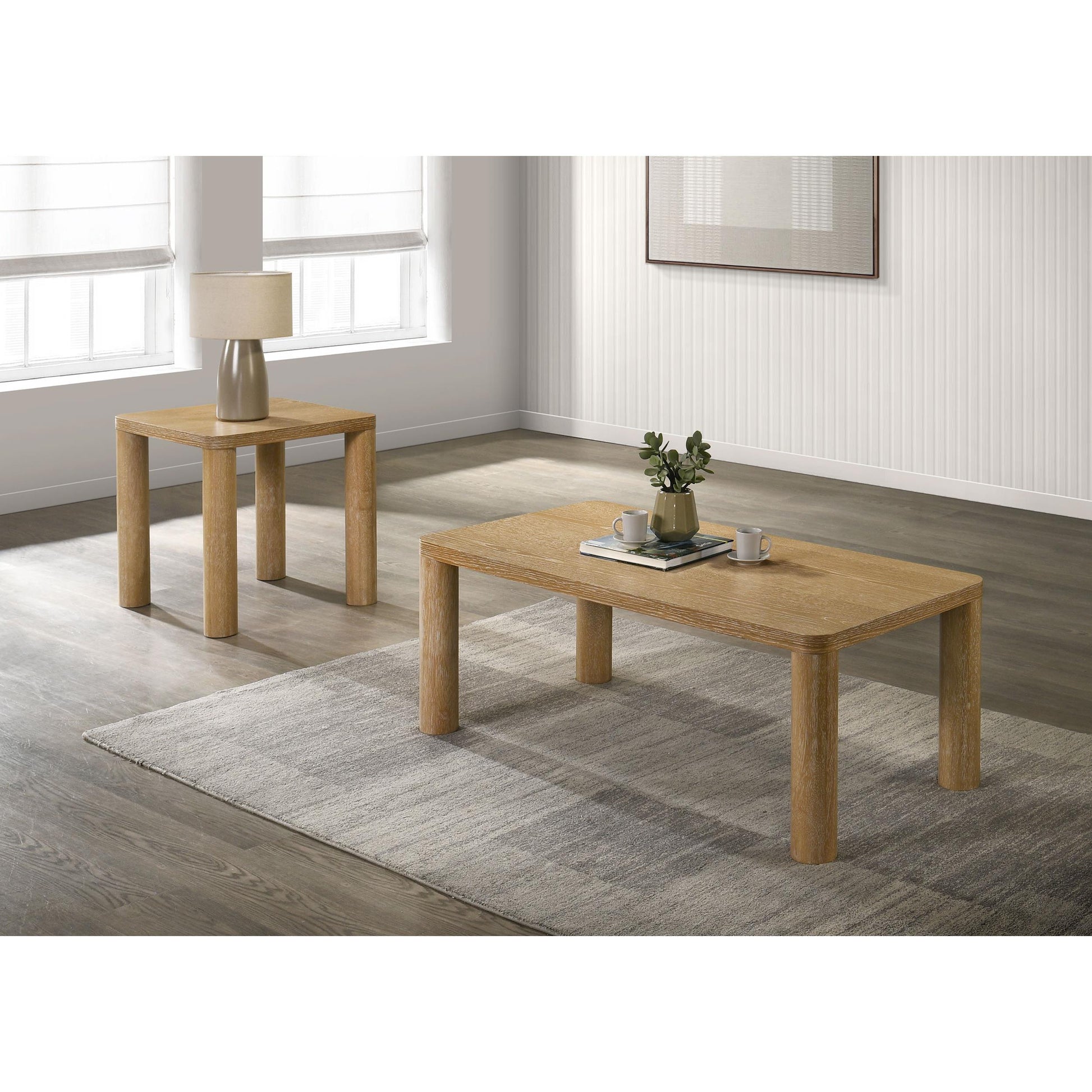  Coaster Furniture Castlewood 710868 Engineered Wood Coffee Table - Light Oak IMAGE 9