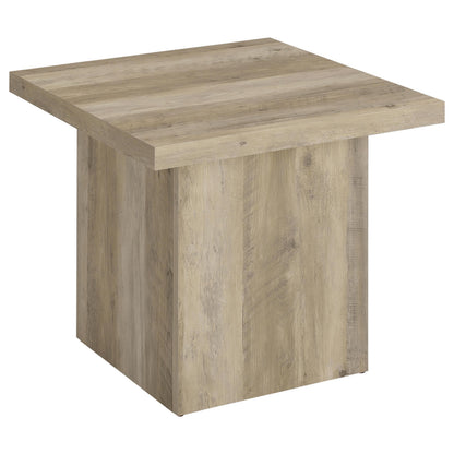  Coaster Furniture Devar 710877 Square Engineered Wood End Table - Distressed Pine IMAGE 1