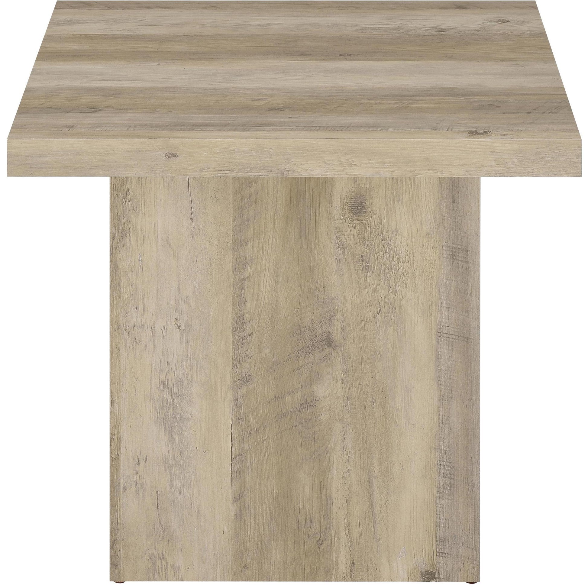  Coaster Furniture Devar 710878-S2 2-piece Square Coffee End Table Set - Distressed Pine IMAGE 4