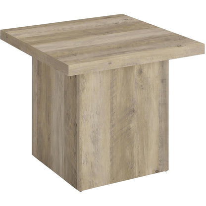  Coaster Furniture Devar 710878-S3 3-piece Square Coffee End Table Set - Distressed Pine IMAGE 3