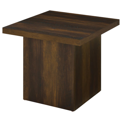  Coaster Furniture Devar 710887 Square Engineered Wood End Table - Dark Pine IMAGE 2