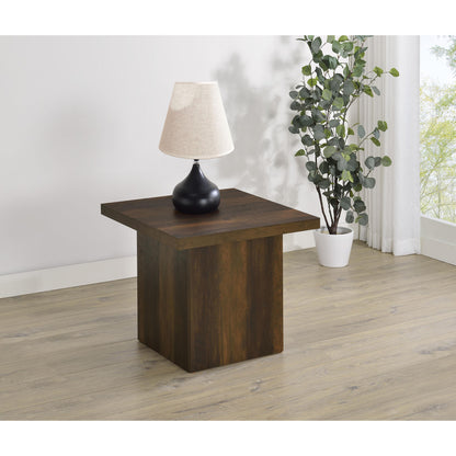 Coaster Furniture Devar 710887 Square Engineered Wood End Table - Dark Pine IMAGE 7