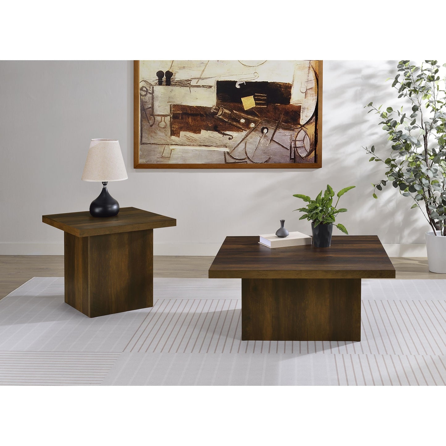  Coaster Furniture Devar 710888 Square Engineered Wood Coffee Table - Dark Pine IMAGE 9