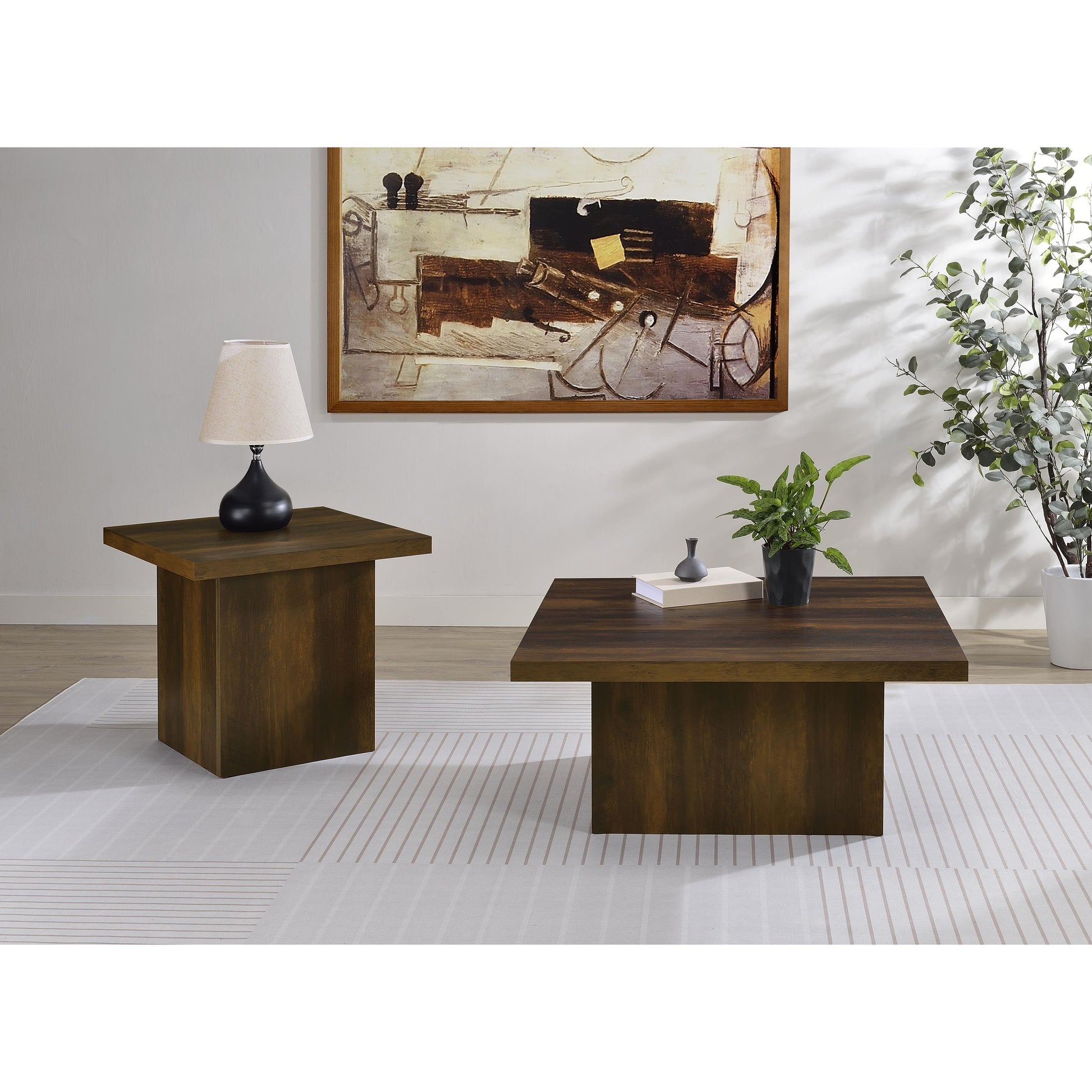  Coaster Furniture Devar 710888 Square Engineered Wood Coffee Table - Dark Pine IMAGE 9