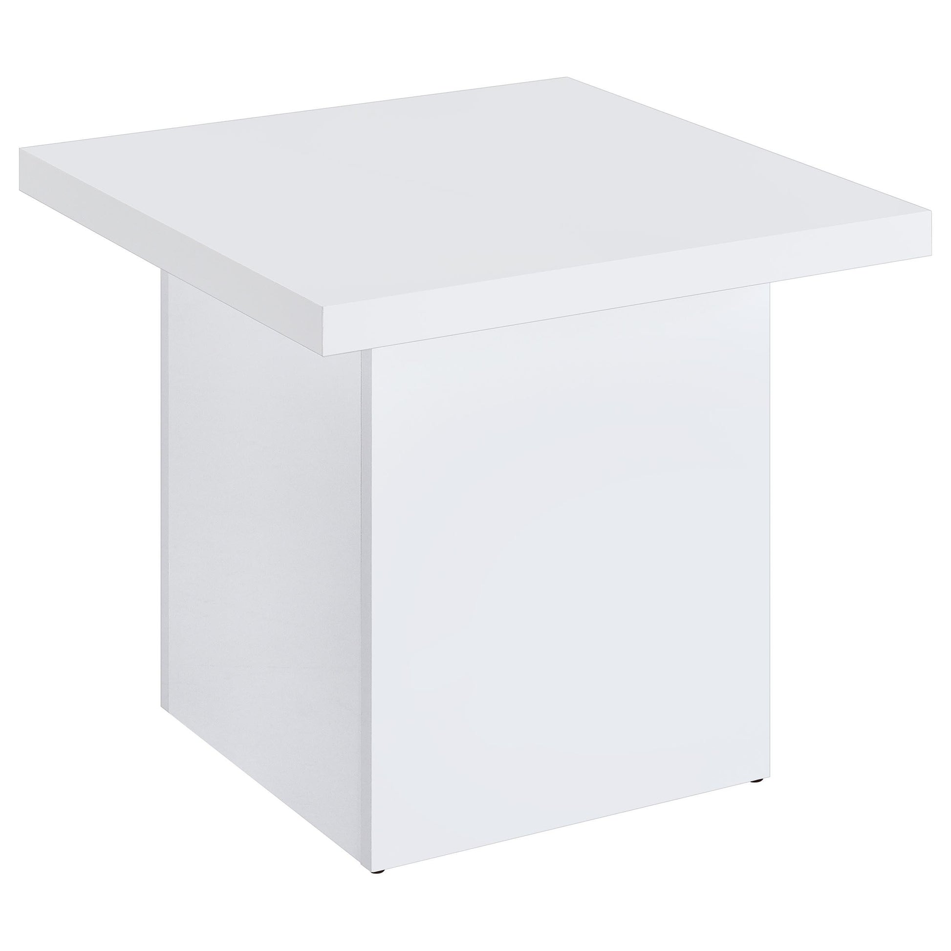  Coaster Furniture Devar 710897 Square Engineered Wood End Table - White High Gloss IMAGE 1