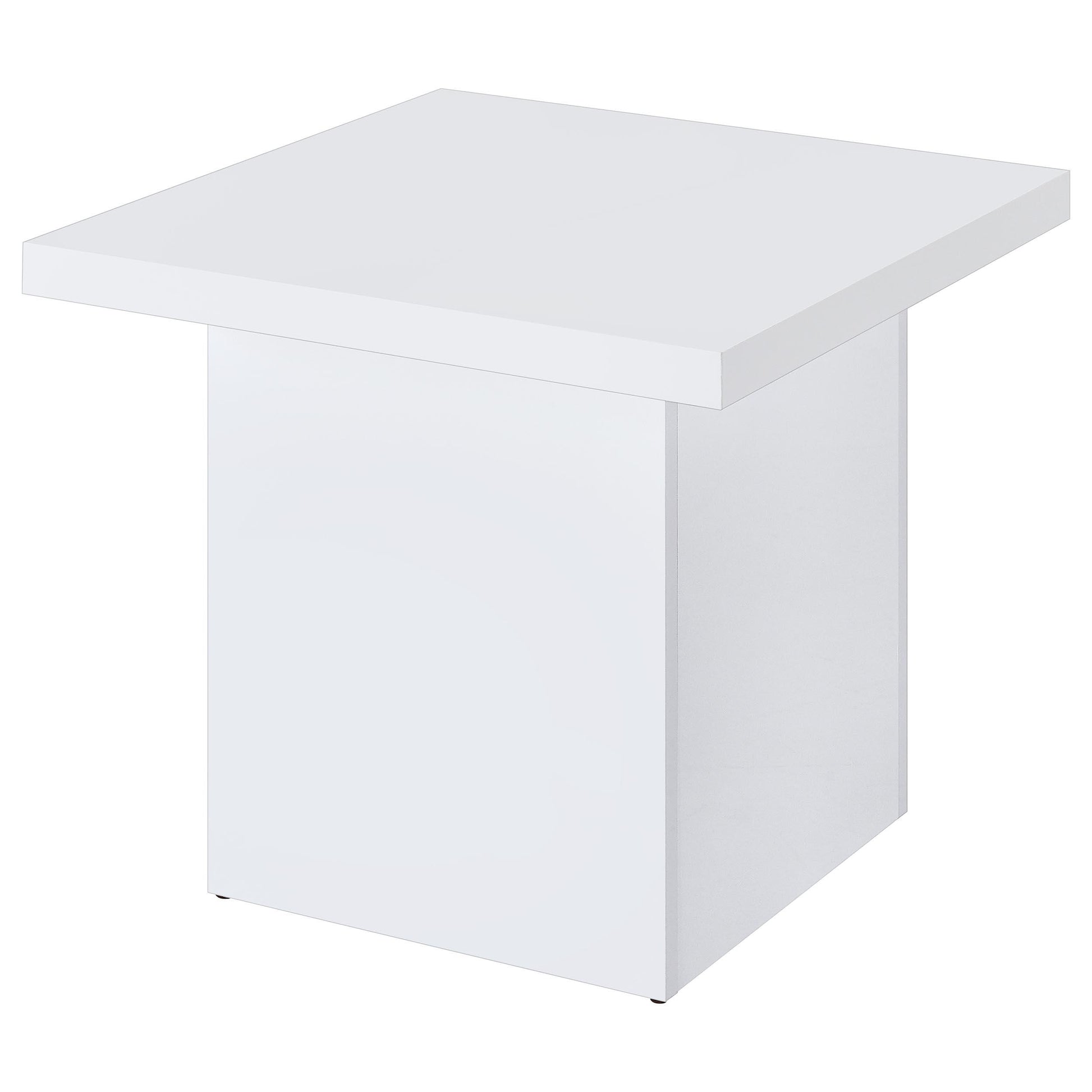  Coaster Furniture Devar 710897 Square Engineered Wood End Table - White High Gloss IMAGE 2