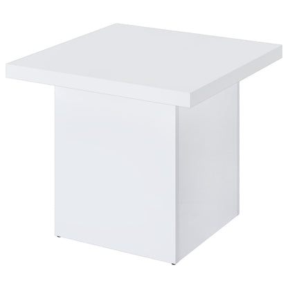  Coaster Furniture Devar 710897 Square Engineered Wood End Table - White High Gloss IMAGE 2