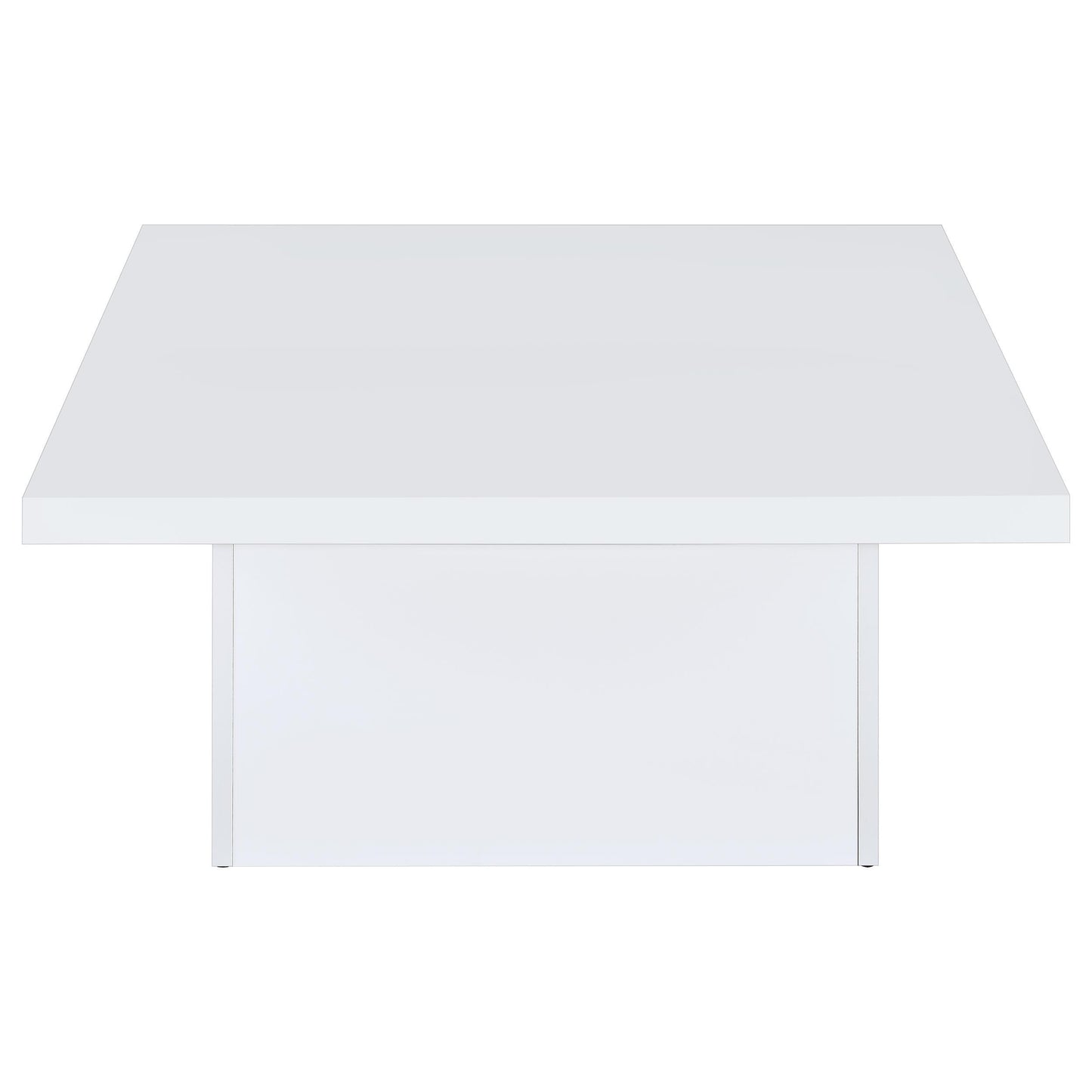  Coaster Furniture Devar 710898 Square Engineered Wood Coffee Table - White High Gloss IMAGE 4