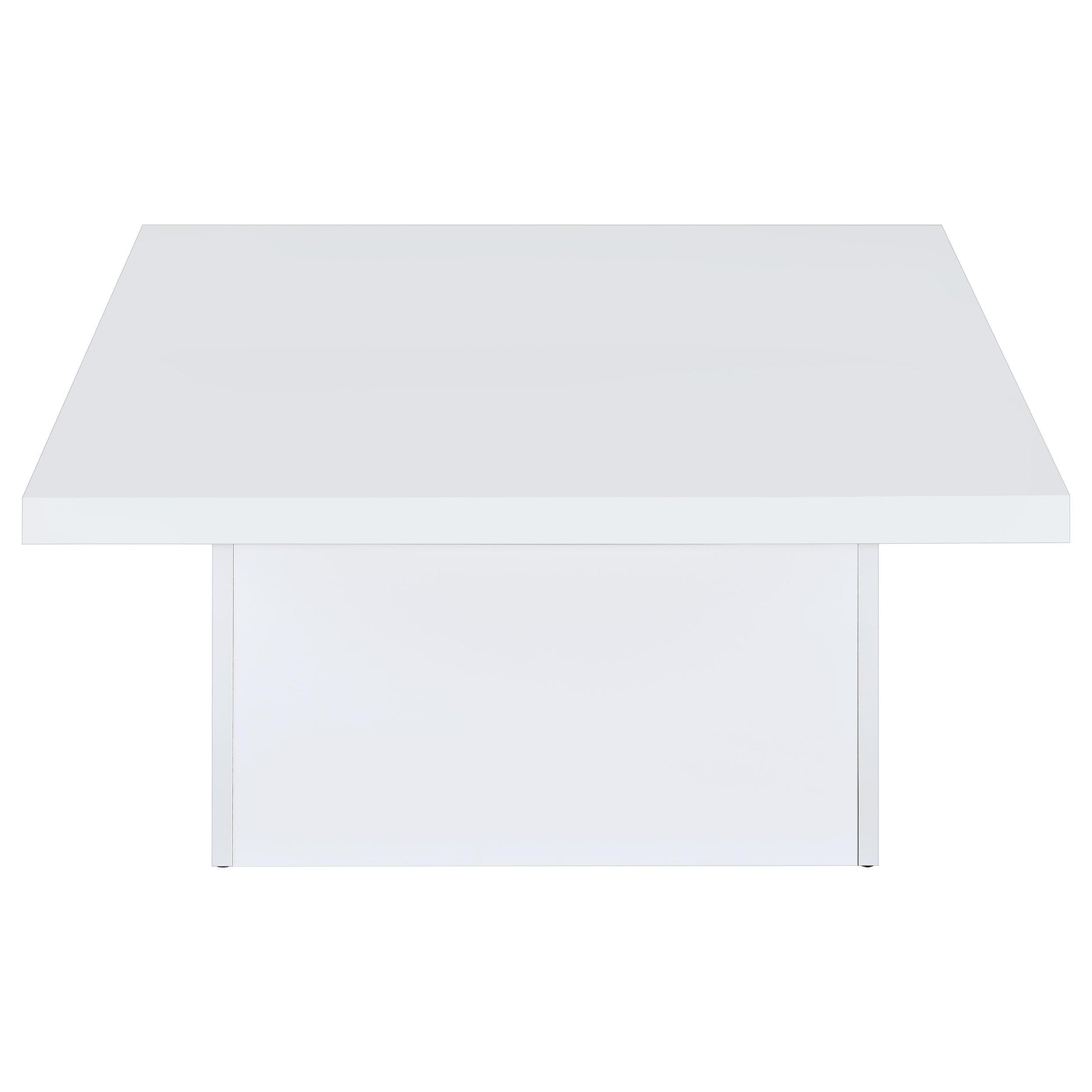 Coaster Furniture Devar 710898 Square Engineered Wood Coffee Table - White High Gloss IMAGE 4