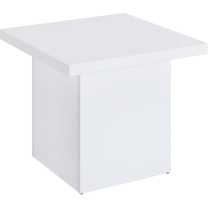  Coaster Furniture Devar 710898-S2 2-piece Square Coffee End Table Set - White High Gloss IMAGE 3