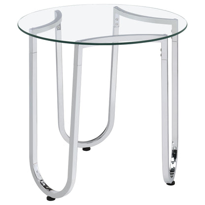  Coaster Furniture Beller 710908-S2 2-piece Round Tempered Glass Top Coffee Table Set - Chrome IMAGE 10
