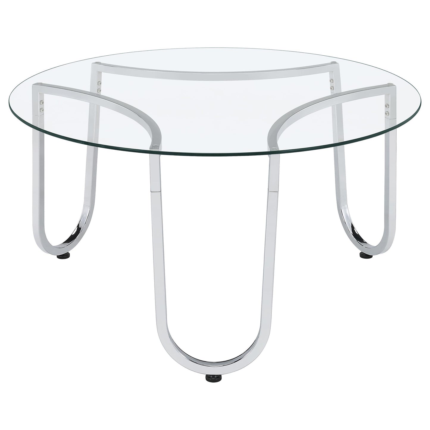  Coaster Furniture Beller 710908-S2 2-piece Round Tempered Glass Top Coffee Table Set - Chrome IMAGE 5
