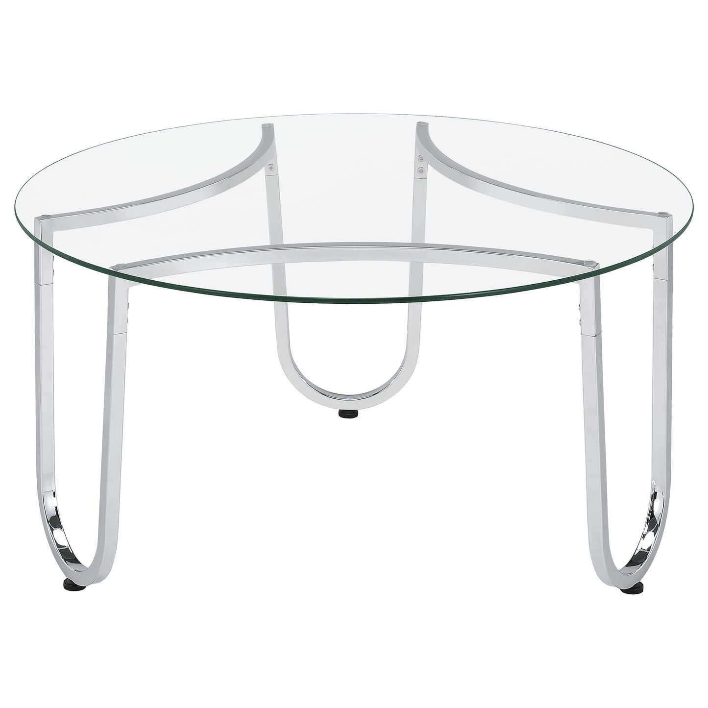  Coaster Furniture Beller 710908-S2 2-piece Round Tempered Glass Top Coffee Table Set - Chrome IMAGE 9
