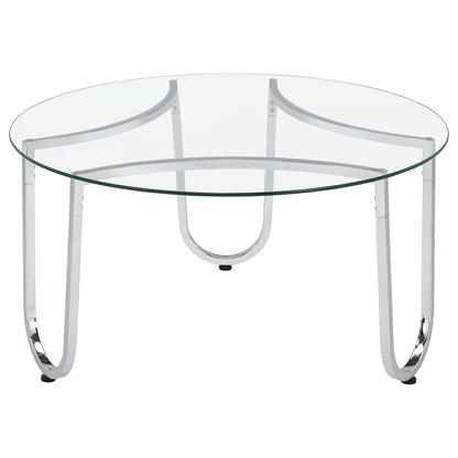  Coaster Furniture Beller 710908-S2 2-piece Round Tempered Glass Top Coffee Table Set - Chrome IMAGE 9