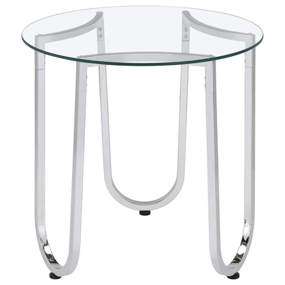  Coaster Furniture Beller 710908-S3 3-piece Round Tempered Glass Top Coffee Table Set - Chrome IMAGE 12