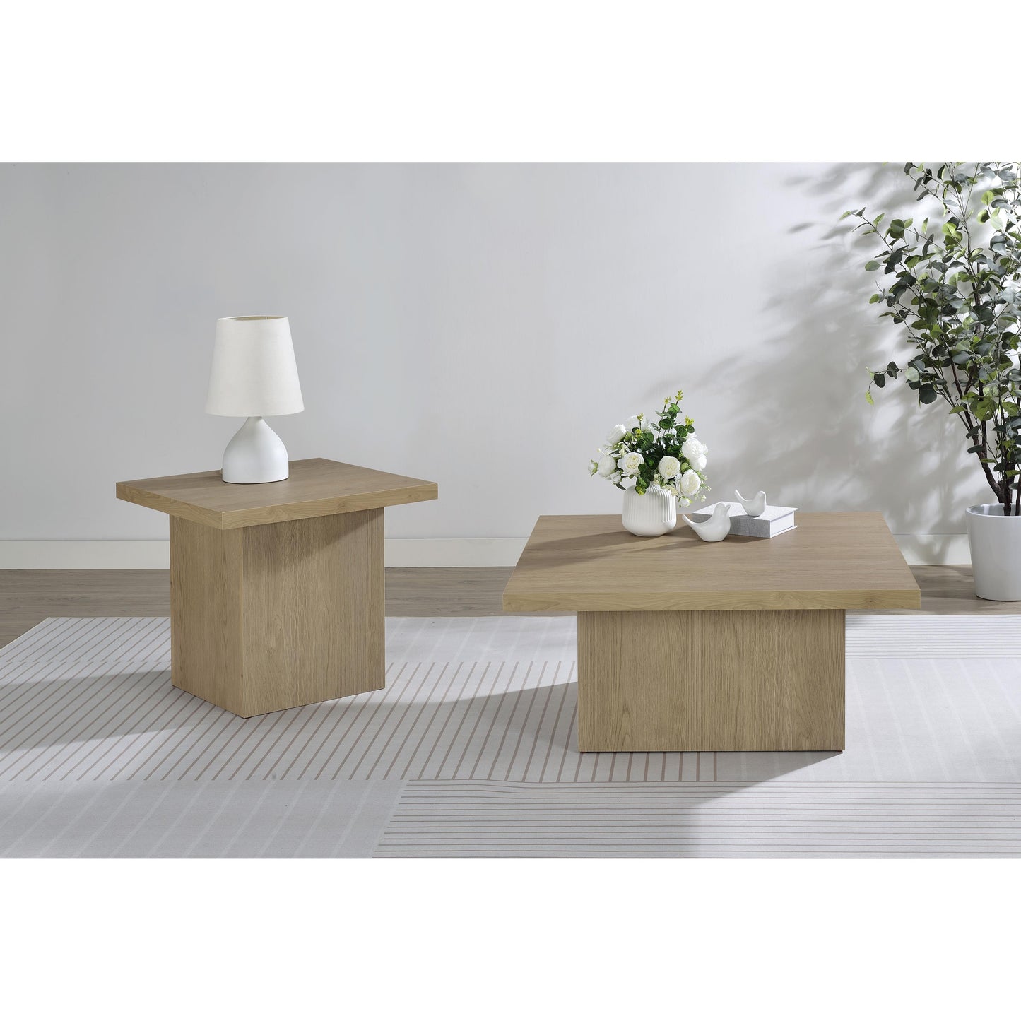  Coaster Furniture Devar 710917 Square Engineered Wood End Table - Latte IMAGE 8