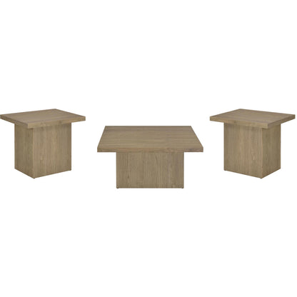  Coaster Furniture Devar 710918-S3 3-piece Square Cocktail Coffee End Table Set - Latte IMAGE 1