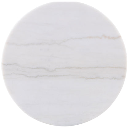  Coaster Furniture Jason 711418 Round White Marble Top Coffee Table - Greige IMAGE 2