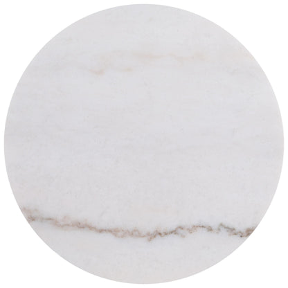  Coaster Furniture Jason 712417 Round White Marble Top End Table - Honey Brown IMAGE 2