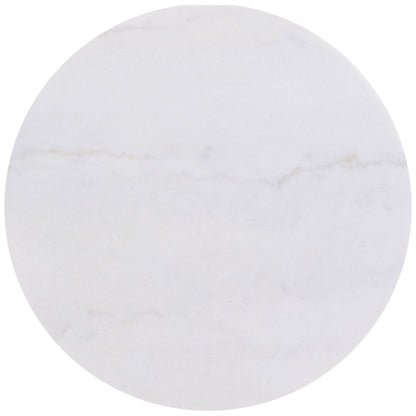  Coaster Furniture Jason 712418 Round White Marble Top Coffee Table - Honey Brown IMAGE 2