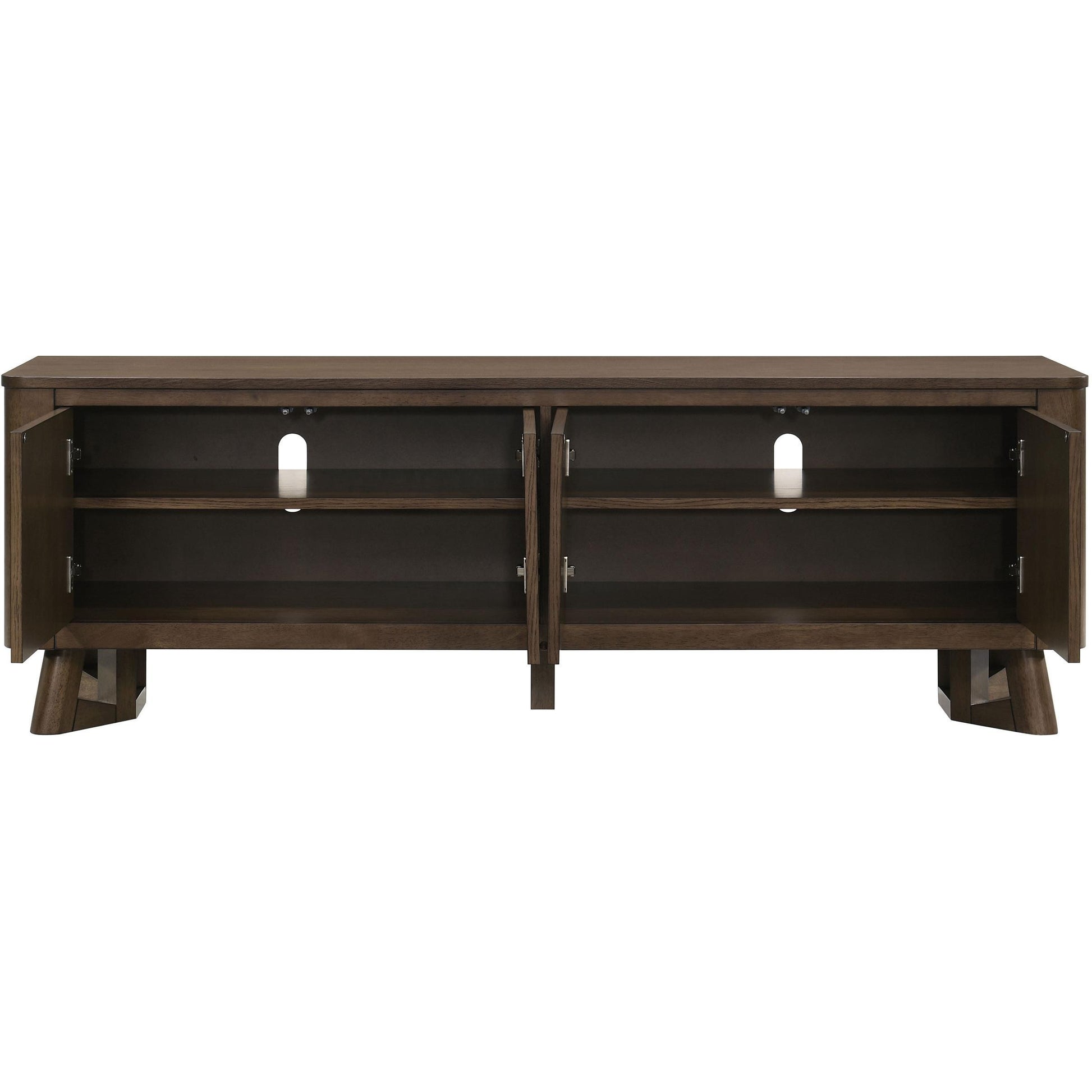  Coaster Furniture Trotter 720133 71-inch 4-Door Wood TV Stand Media Console - Brown IMAGE 5