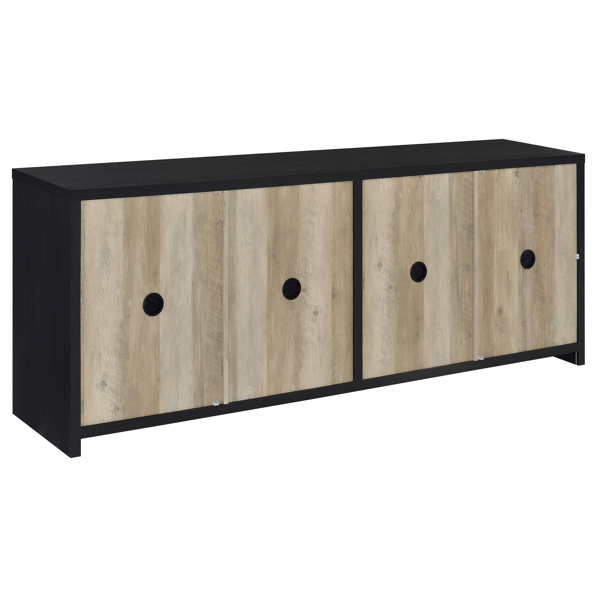  Coaster Furniture Denison 720223 79-inch 4-door TV Stand Media Console - Black IMAGE 6