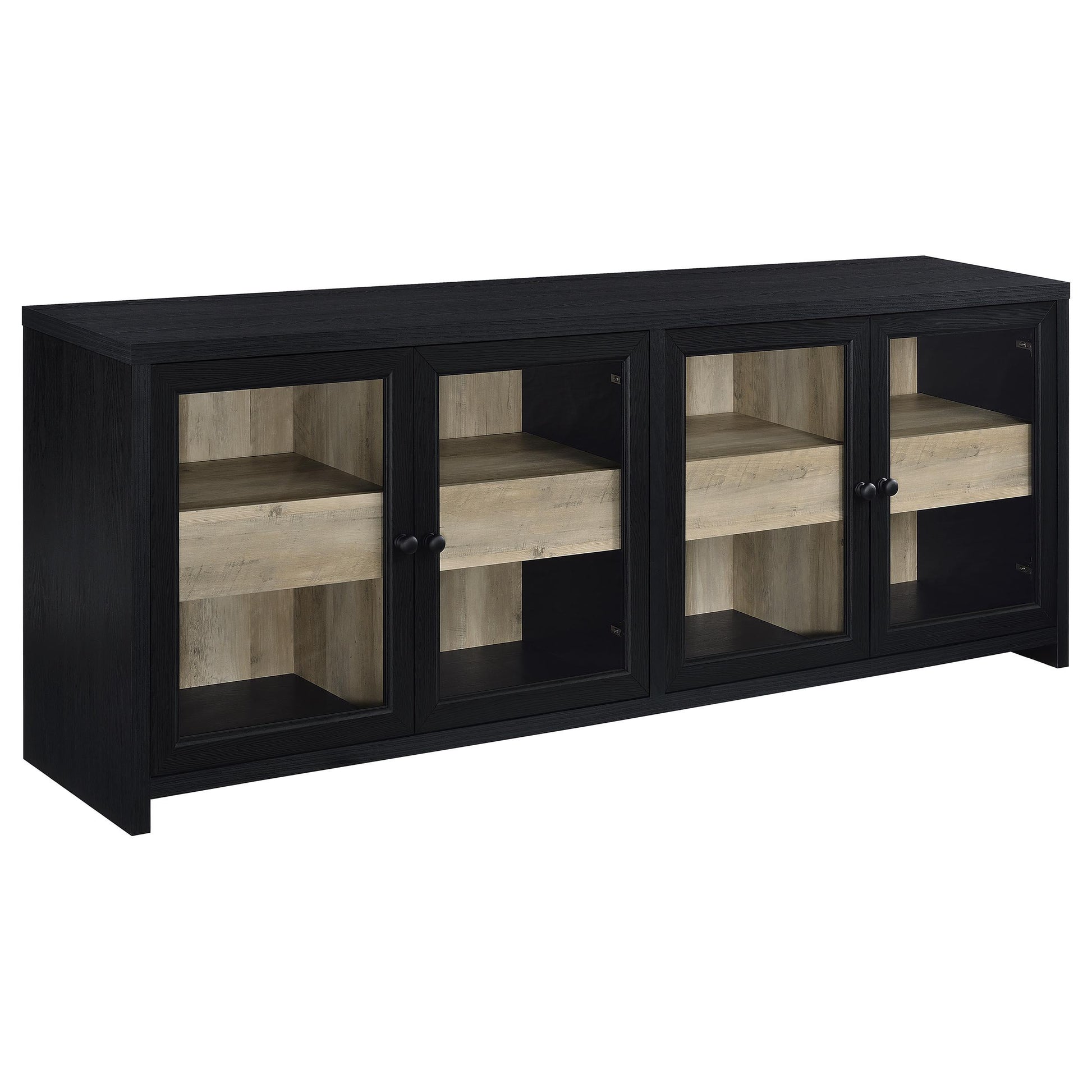  Coaster Furniture Denison 720223-SET 3-piece Entertainment Center 79-inch TV Stand - Black IMAGE 10