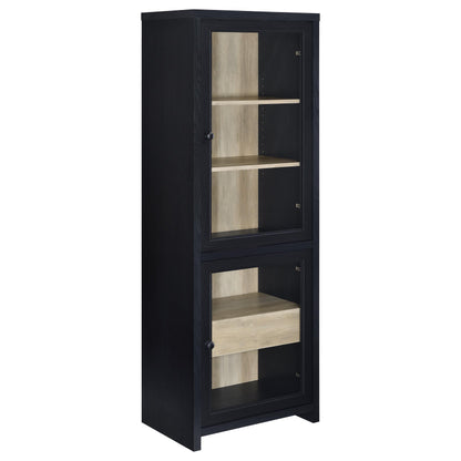  Coaster Furniture Denison 720224 67-inch 2-door Media Tower Storage Cabinet - Black IMAGE 1