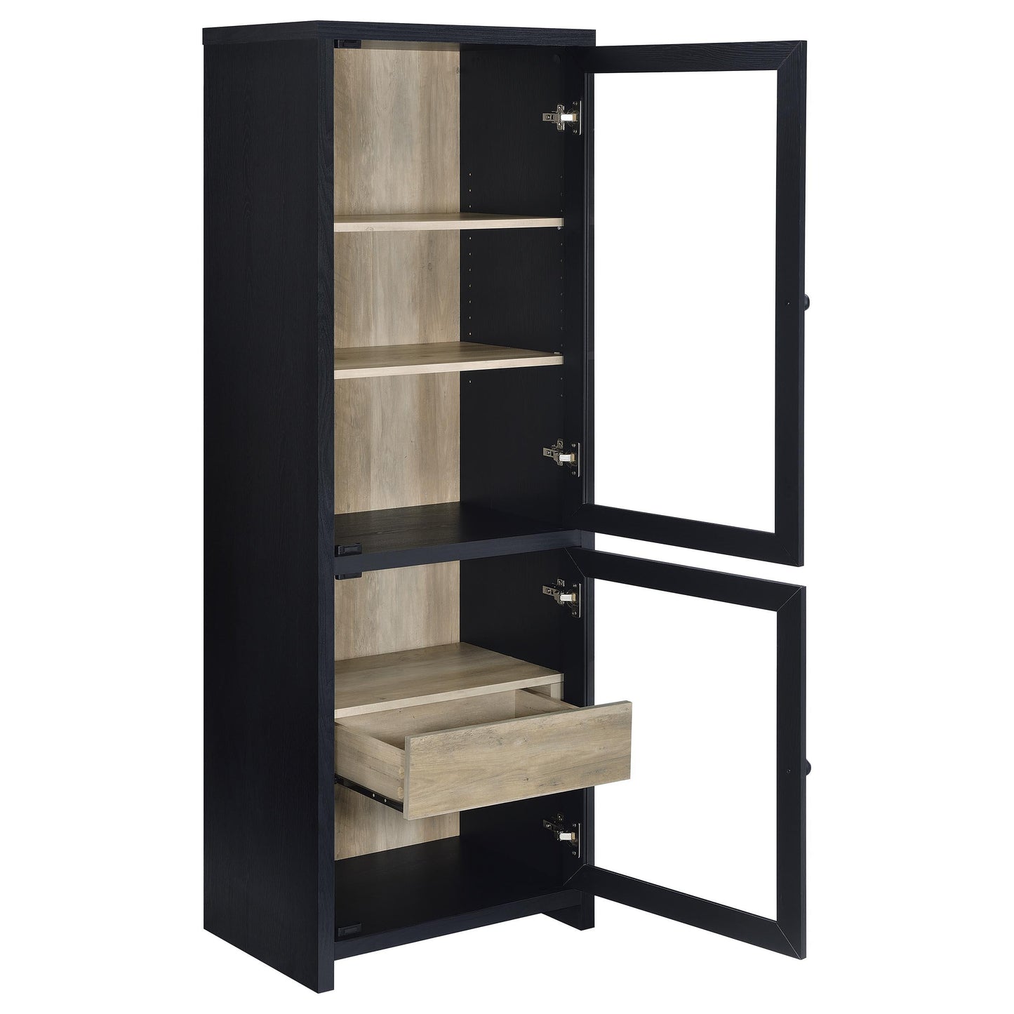  Coaster Furniture Denison 720224 67-inch 2-door Media Tower Storage Cabinet - Black IMAGE 7