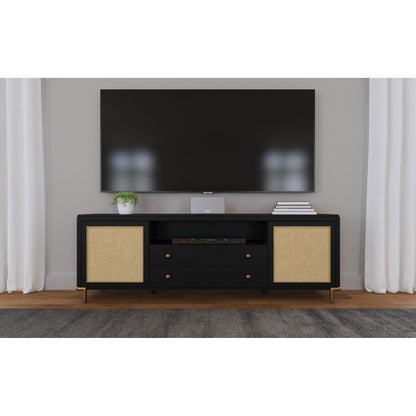  Coaster Furniture Arini 720263 Rattan Cane 2-door TV Stand Media Console - Black IMAGE 14
