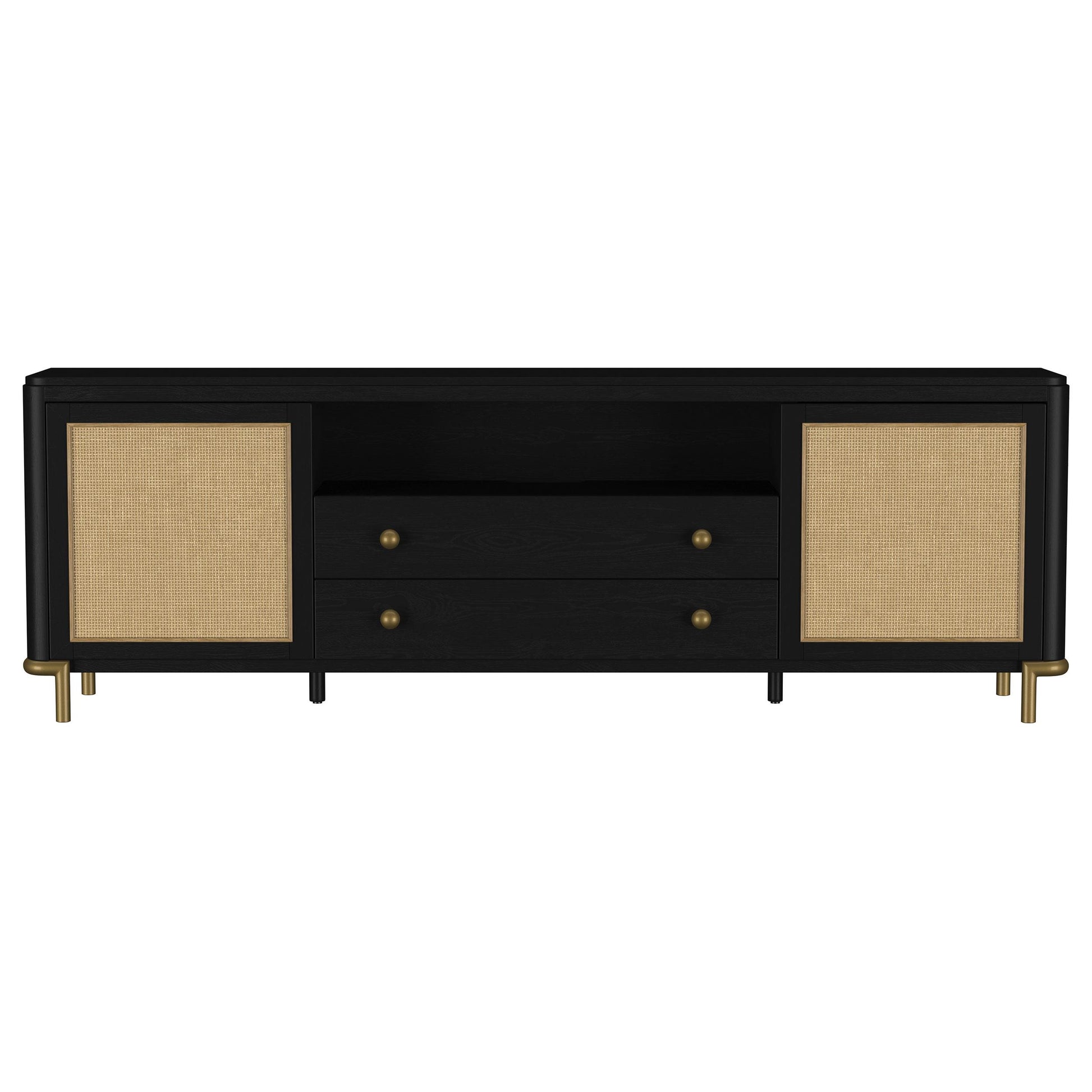  Coaster Furniture Arini 720263 Rattan Cane 2-door TV Stand Media Console - Black IMAGE 15