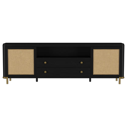  Coaster Furniture Arini 720263 Rattan Cane 2-door TV Stand Media Console - Black IMAGE 15