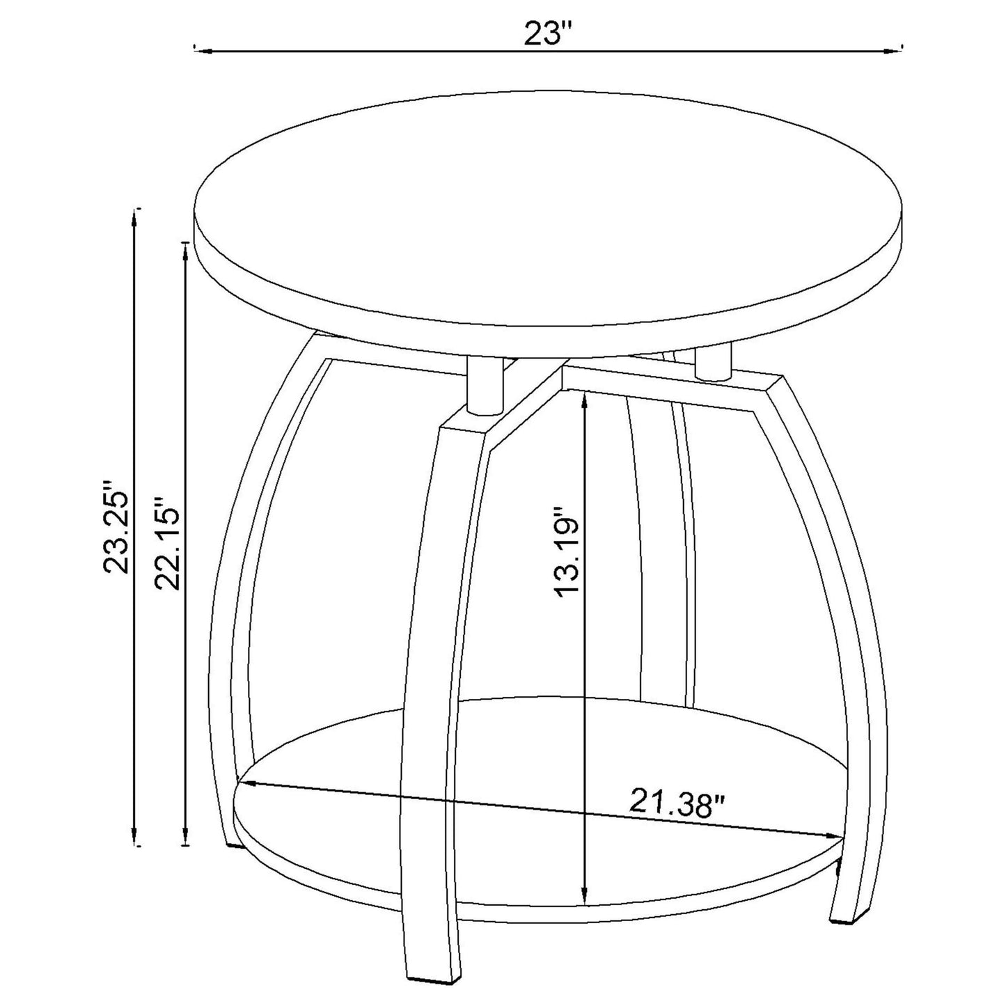  Coaster Furniture Dacre 720317 Round Engineered Wood Top End Table - Greige IMAGE 10