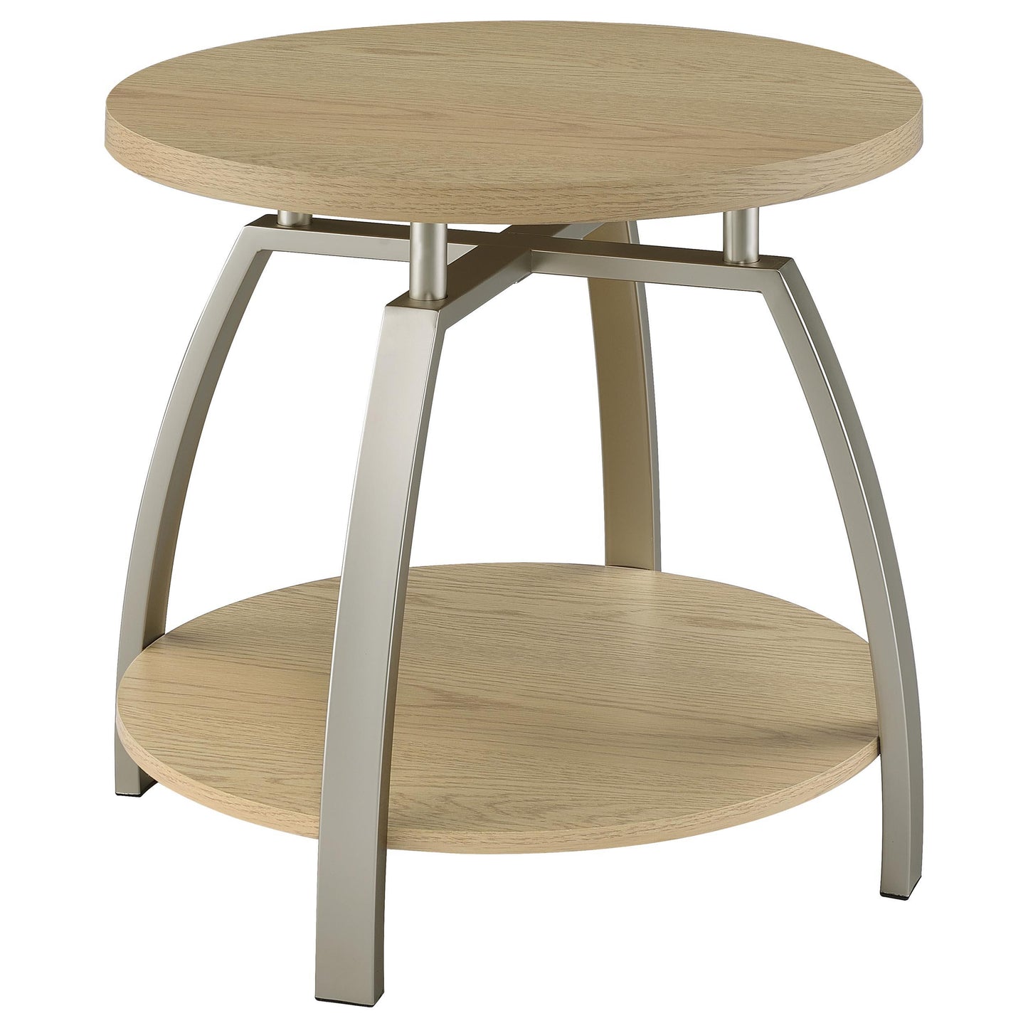  Coaster Furniture Dacre 720317 Round Engineered Wood Top End Table - Greige IMAGE 3