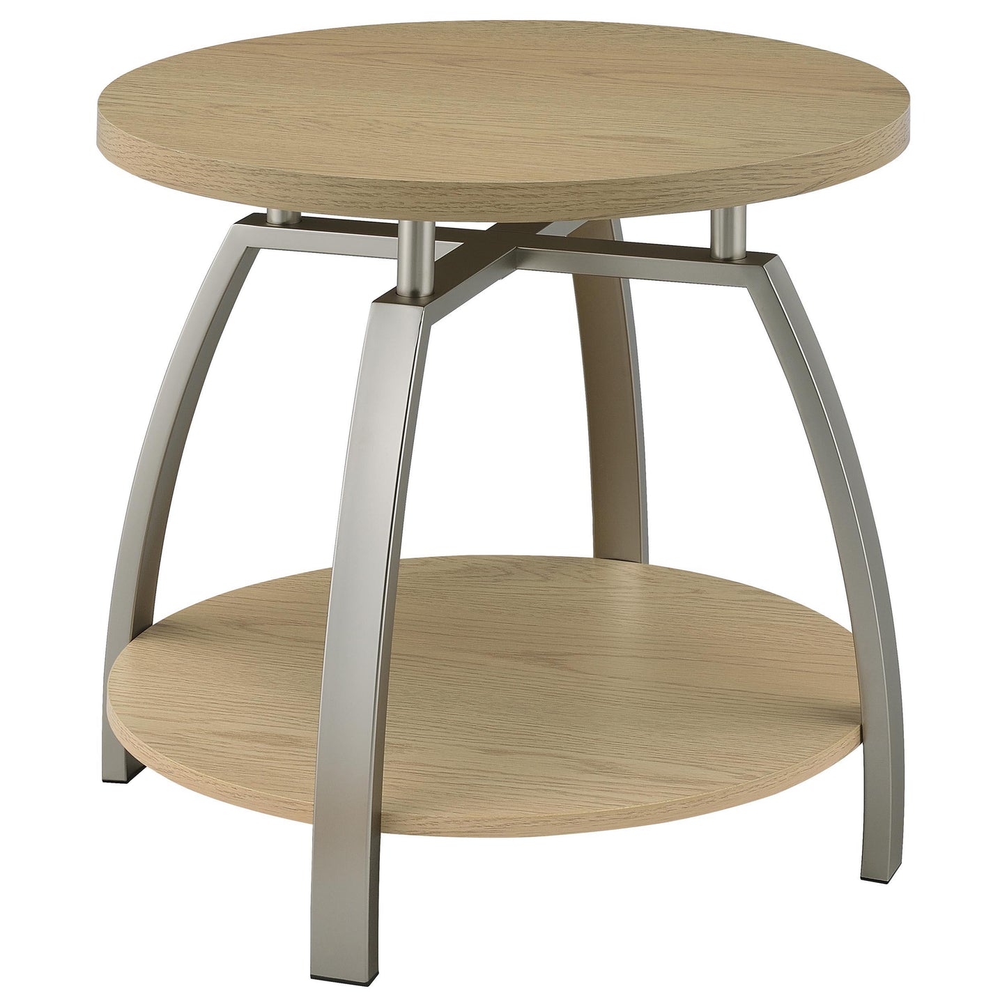  Coaster Furniture Dacre 720317 Round Engineered Wood Top End Table - Greige IMAGE 4
