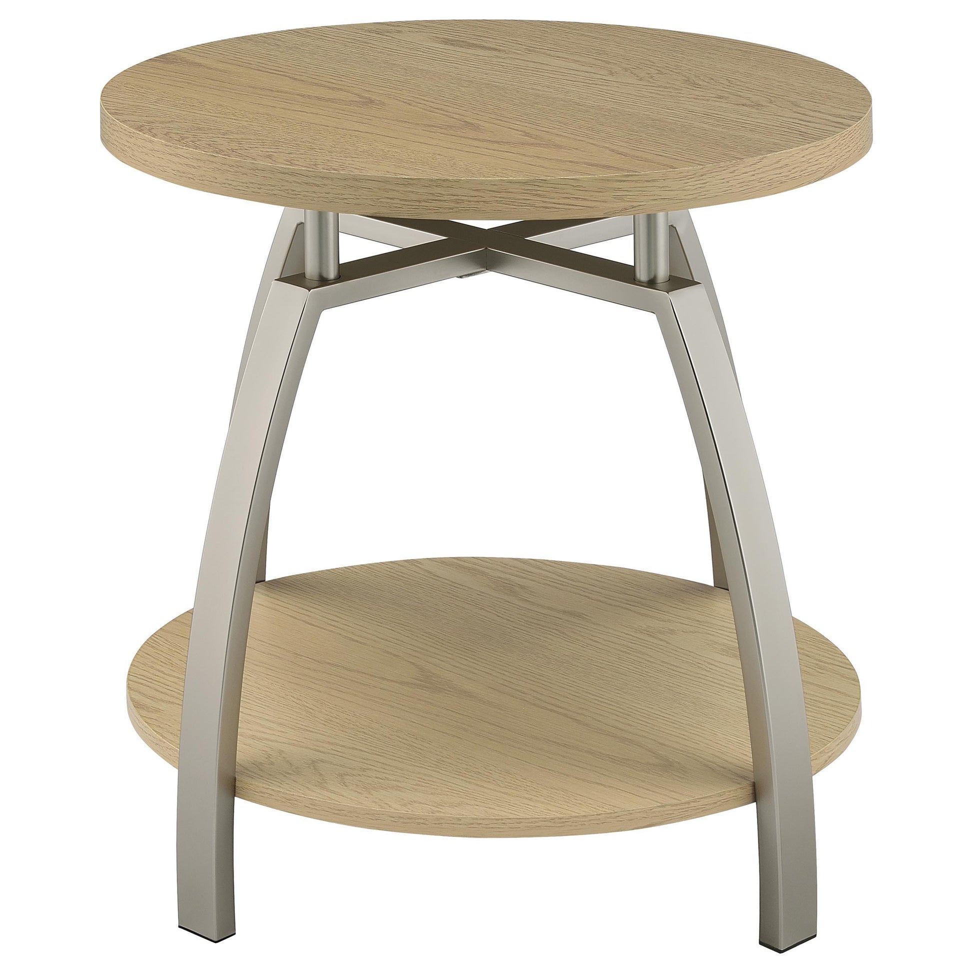  Coaster Furniture Dacre 720317 Round Engineered Wood Top End Table - Greige IMAGE 8
