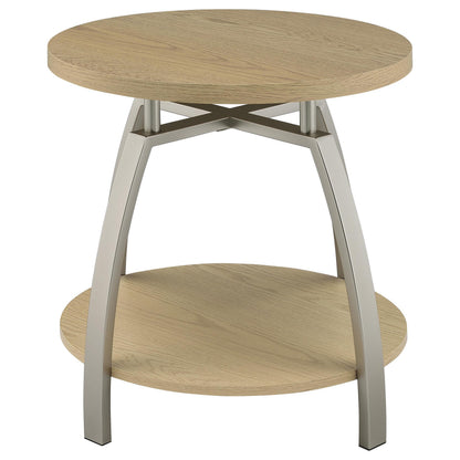  Coaster Furniture Dacre 720317 Round Engineered Wood Top End Table - Greige IMAGE 8