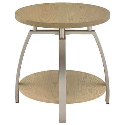  Coaster Furniture Dacre 720318-S2 2-piece Round Coffee and End Table Set - Greige IMAGE 3