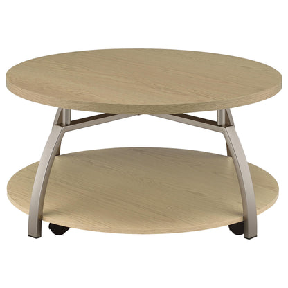  Coaster Furniture Dacre 720318-S2 2-piece Round Coffee and End Table Set - Greige IMAGE 6