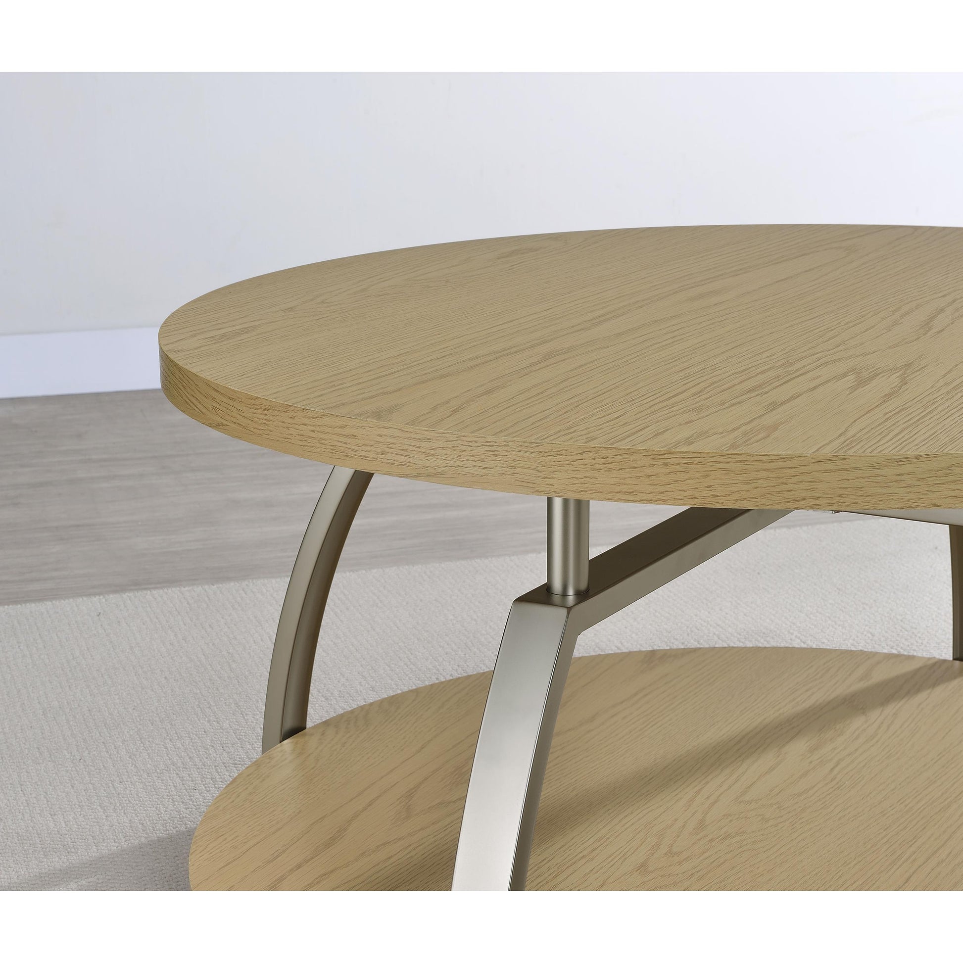  Coaster Furniture Dacre 720318-S3 3-piece Round Coffee and End Table Set - Greige IMAGE 4